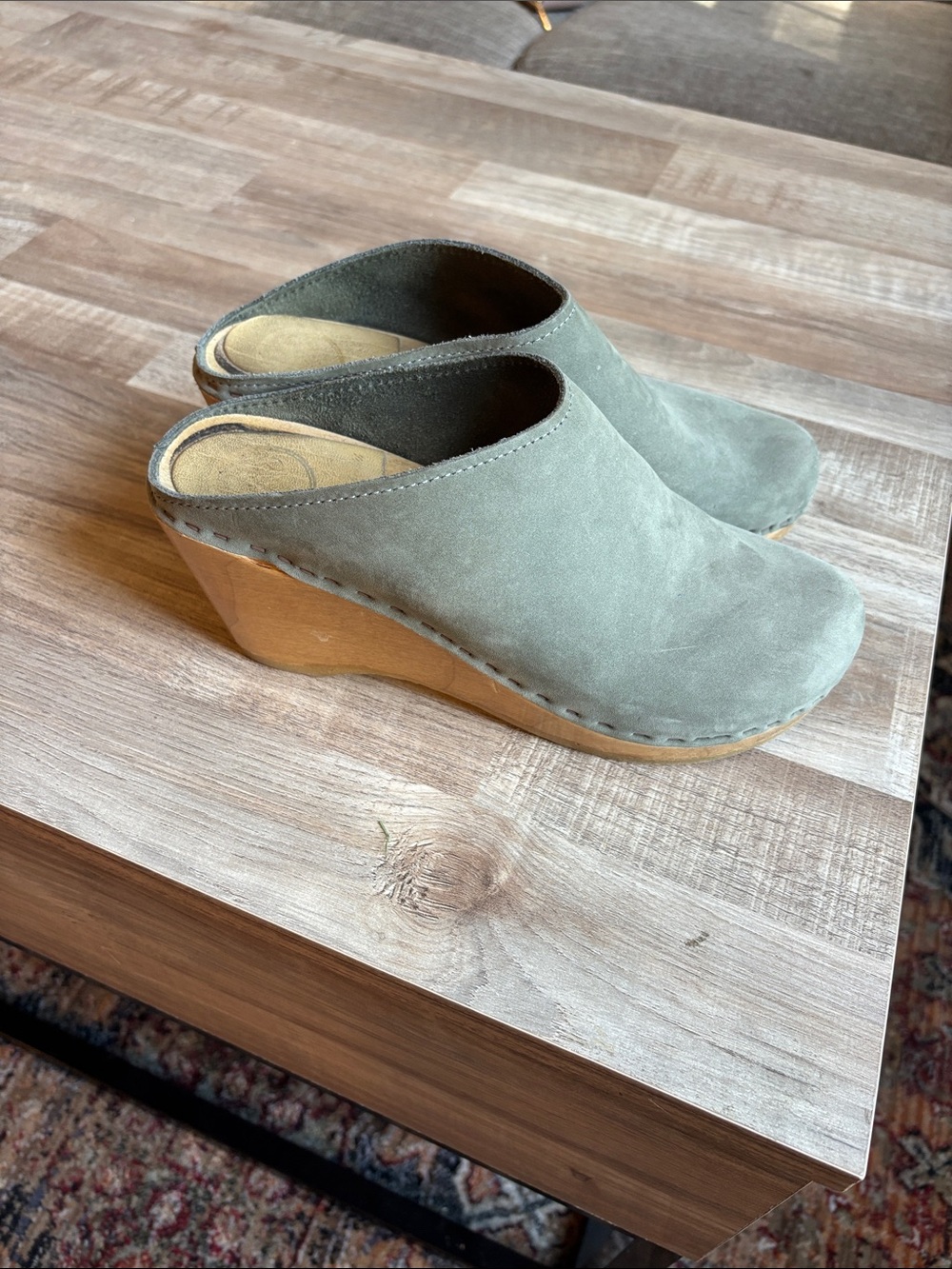 No. 6 New School Clog on Wedge Suede 38